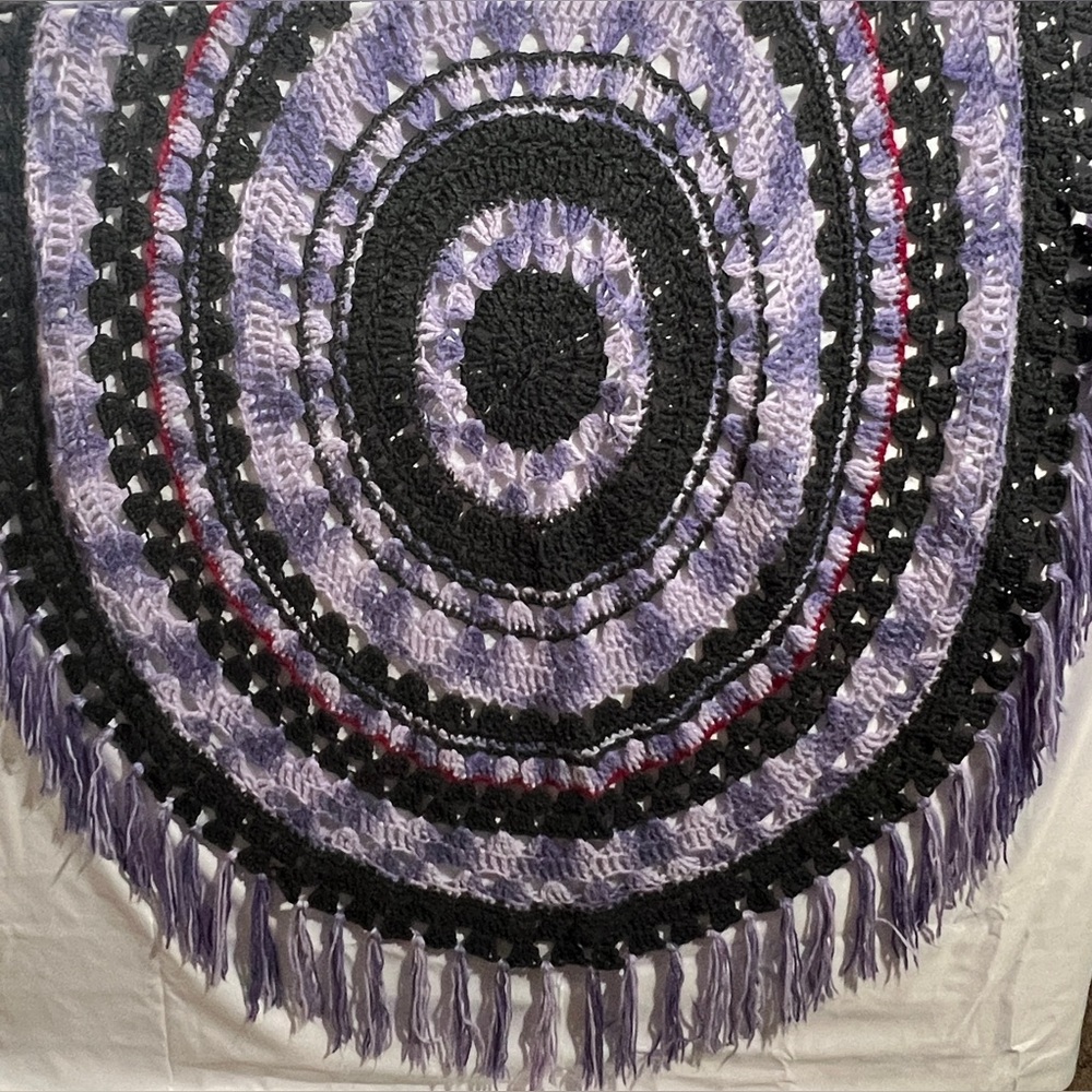 The Cyclops Eye Crocheted Round Mandala Throw Blanket Large